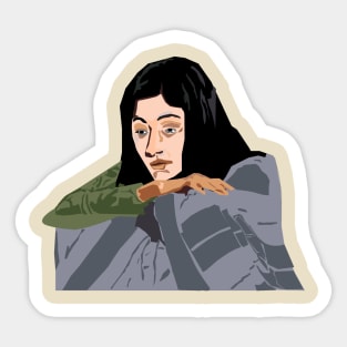 a sad women Sticker